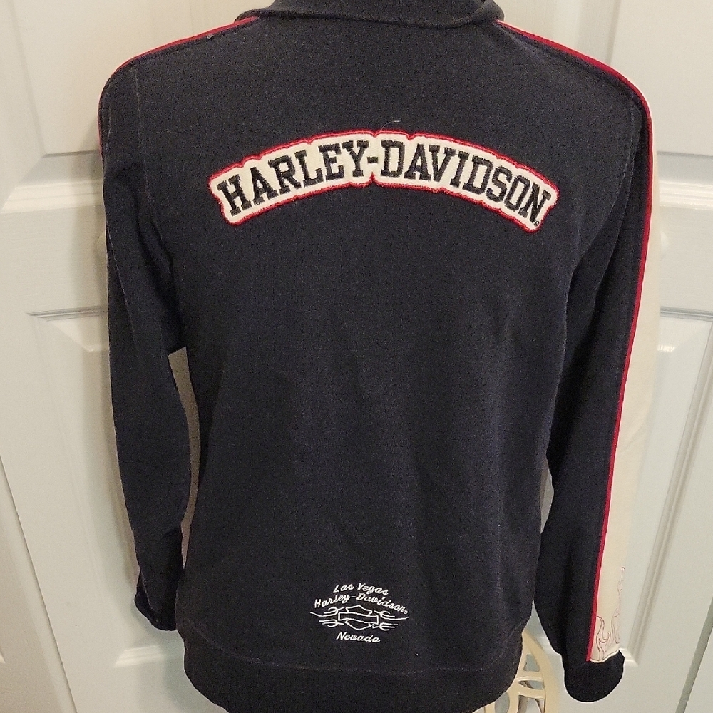 Harley-Davidson Black Jacket with Red Stripes - Picture 3 of 4